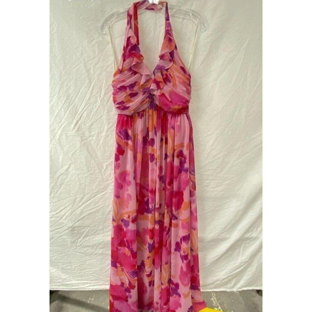 Brand New with Tags (NWT) Boston Proper Watercolor Floral Halter Maxi Dress 6
